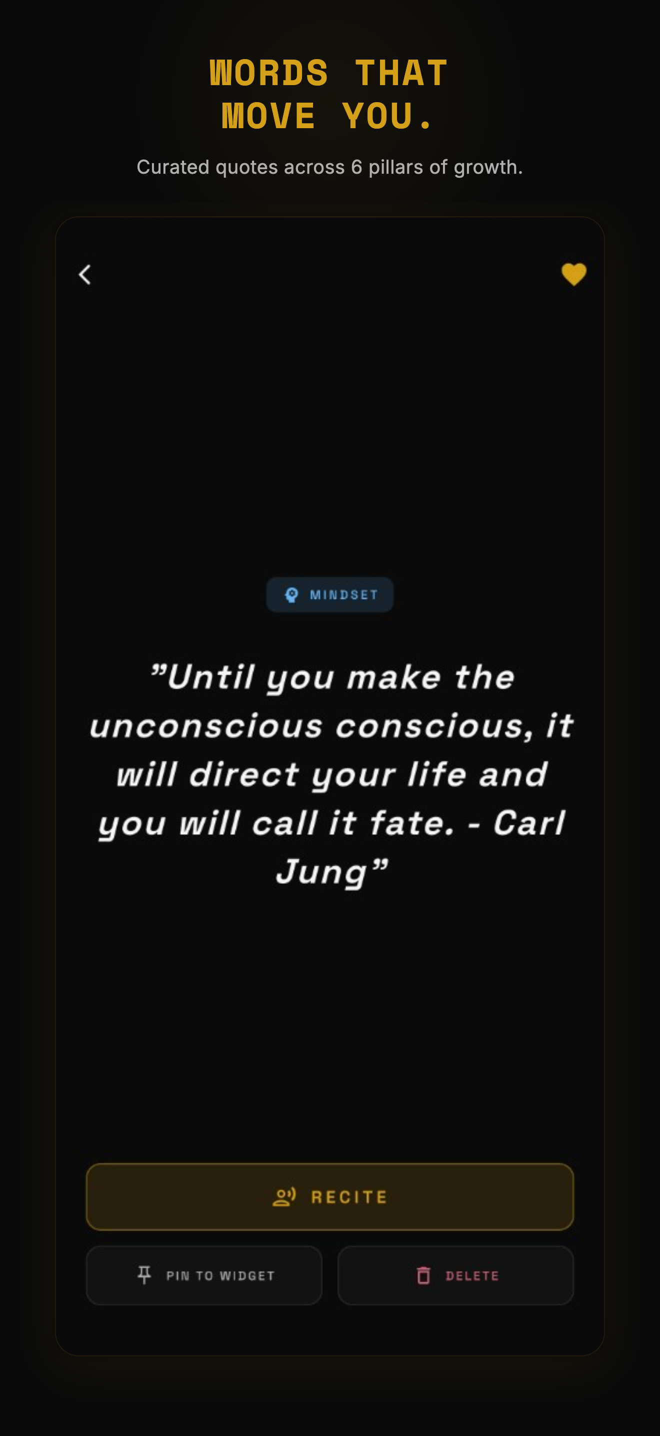 Affirmation detail view