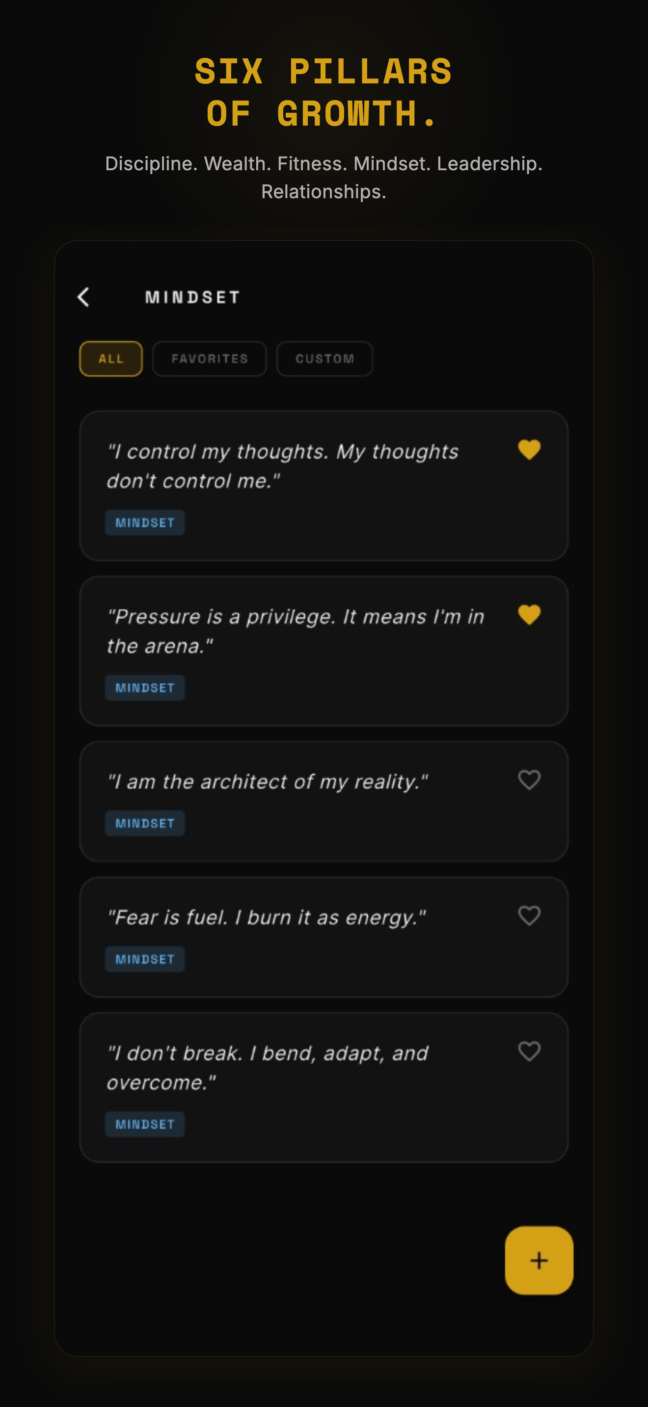 Browse affirmation categories